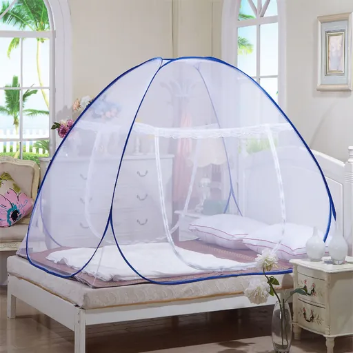 Mosquito Net Breathable Folding Design Portable Quick Installation for Home Travel Camping Single Door with Bottom 150x200x150cm/59.1x78.7x59.1in