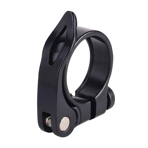 Quick Release Bicycle Seat Tube Clamp Multi Color Lever Lock Cycling Accessories - Black-3-4