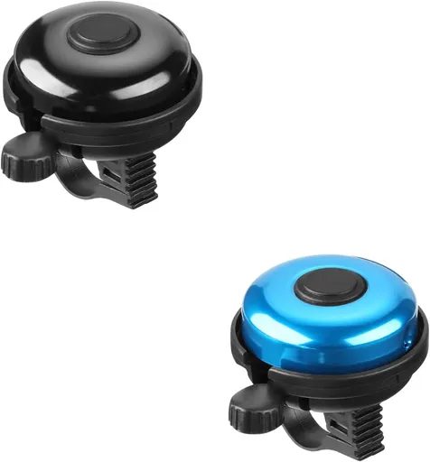 ZHUYING 2 pack Classic Bike Bell, Aluminum Bicycle Bell, Loud Crisp Clear Sound Bicycle Bike Bell for Adults Kids Blue+Black