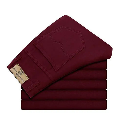 Tao Shang Pai Mens Cotton Chinos Straight Trousers Red 30