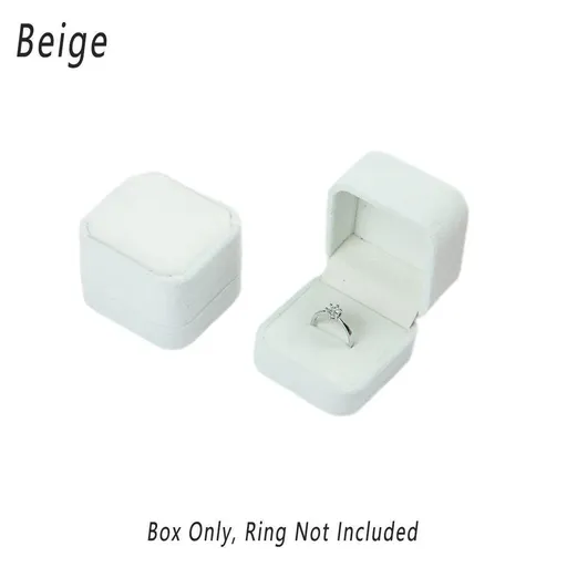 10X Flannel Ring Jewelry Earring Ring Jewelry Boxes Exquisite Gift Organizer - Beige