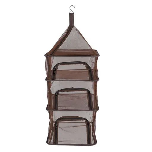 Hanging Drying Net Foldable 4 Layer Portable Multifunction Mesh Drying Rack for Fish Vegetable Tableware Fruit Coffee
