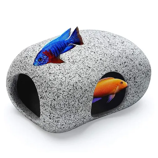 Aquarium Hideaway Rocks for Small Fishes, Shrimps to Breed, Play and Rest, Safe and Non-Toxic Ceramic Fish Tank Ornaments