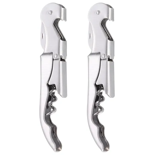 Waiter Corkscrew Wine Key Wine Opener with Foil Cutter,Stainless Steel Classic All-in-one Corkscrew Double Hinged Corkscrew-2pcs