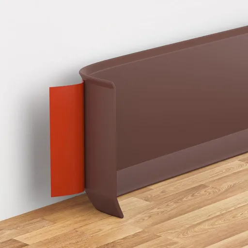 Flexible Wall Base Baseboard Molding Trim, 4 Inch(W) x 20 Feet(L) Self-Adhesive Vinyl, Peel and Stick Cove Base, Rubber Wall Base Moulding Trim(Brown)