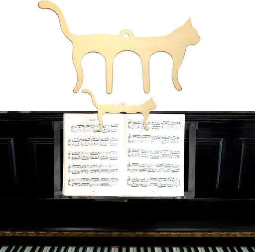 Metal Music Book Clips Sheet Music Page Holder Clips for Sheet Music Stands, Cute Cat Shaped Metal Music Bookmark for Piano