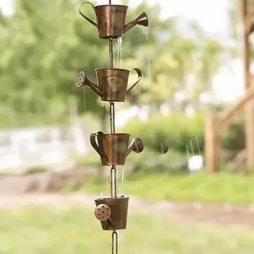 Chains for gutters Vintage Watering Pot Rain Chains for Downspouts, Copper Bell Rain Chain for Gutters, Butterfly Rain Gutter