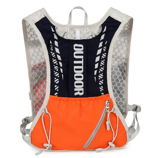 Orange 5L Breathable Hydration Vest Pack - Sweat-Wicking Running Bag, Cross-border Cycling Backpack, Marathon Trail Travel Nylon Hiking Pack