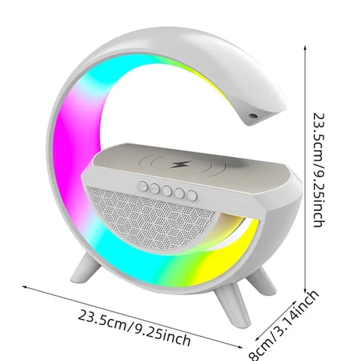 4 in 1 Wireless Charging Night Light Bluetooth Speaker 10W Fast Charging for Home Office Study Bedside (4 in 1 Speaker Light)