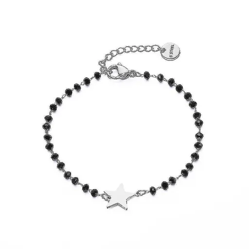 Crystal Beads Chain Bracelet(steel-star)