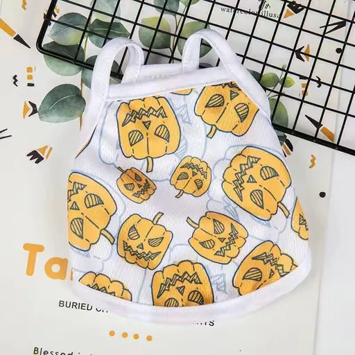 Lele Meow Pet Vest Summer Polyester Camisole-pumpkin