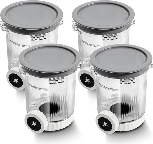 4 Pack Swirl Ice Creami Makers Pints and Lids,NC700 Makers Containers Cups creami accessories Compatible with Ninja Swirl Ice Cream NC700 NC701 Series & Soft Serve Makers,Dishwasher Safe