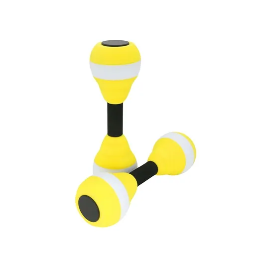 1 Pair Aquatic Exercise Dumbells, Water Aerobic Exercise Foam Dumbbells, Pool Resistance Swimming Training Water Fitness Equipment, Suitable for Weight Loss Adults Family, 2 Pieces (Yellow)