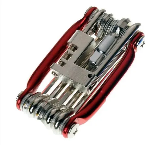 11 in 1 Bicycle Bike Multi Repair Tool Kit Mountain Bike Wrench Screwdriver Chain Hex Bicycle Repair Bicycle Accessories - Red