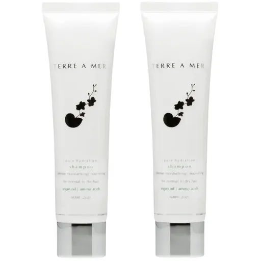 2x Terre A Mer Pure Hydration Amino Acid/Argan Oil Shampoo - 60ml Travel Size