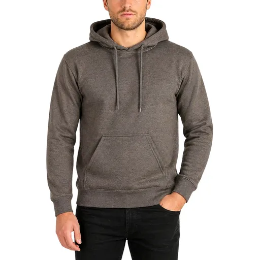 Mens Hoodie 100% Cotton Fleece Pullover Sweatshirt Warm Jumper - Charcoal Grey