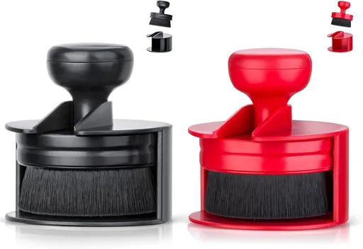 Tire Shine Applicator,Vegan Tire Shine Brush with Stand or Auto Detailing Cleaning Service (Black+Red)