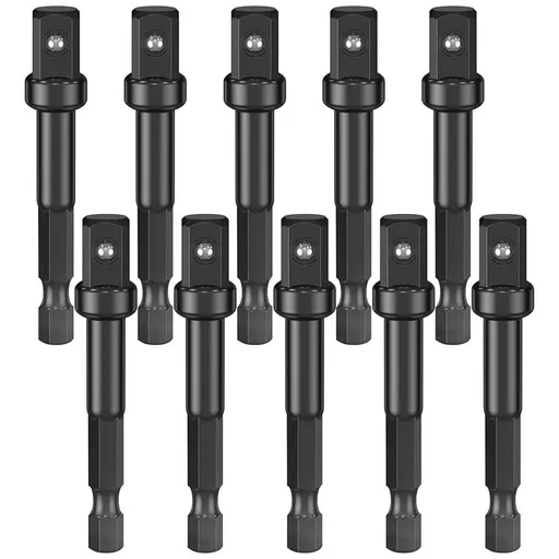 3/8 Impact Adapter, 10 Pack Socket Adapter 1/4 Inch to Kit for Driver, Automotive DIY
