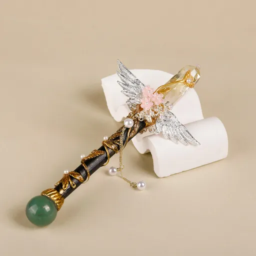 Handmade Crystal Wand, Natural Raw Gemstone Scepter, Magic Healing Wand Citrine