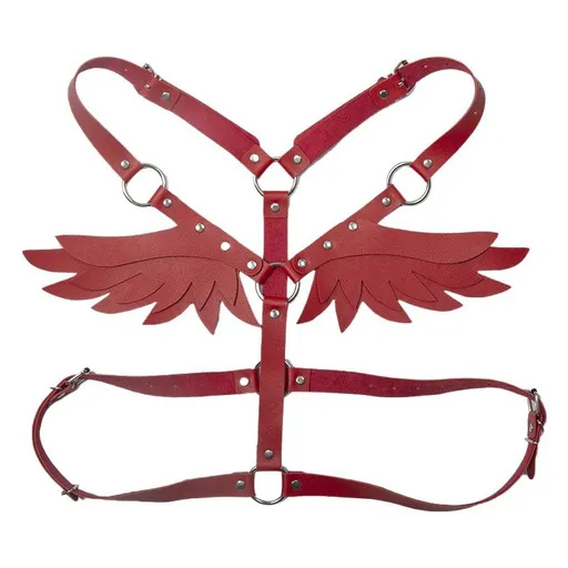 Leather Angel Wings Strap Belt Women Adjustable Pink