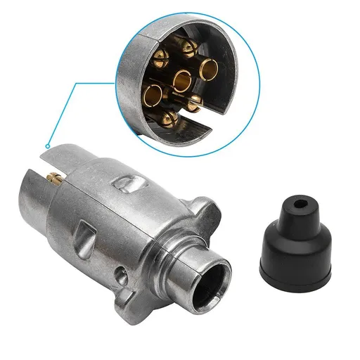 Trailer Plug Socket 7pin Trailer Plug Waterproof Trailer Electrics Plug Adapter Suitable for 7-pin Heavy European Standard Trailer