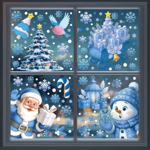 4 Styles Christmas Window Stickers Pack-03