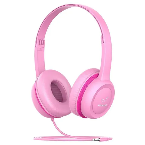 Over-Ear Headphones with 85dB Volume Limit for Secure Listening Pink
