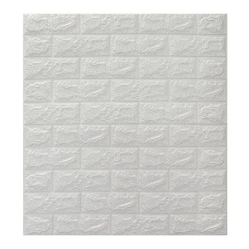 3D Brick Wall Stickers Self Adhesive Waterproof Faux Foam Panels 70 x 77cm White