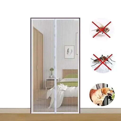 Magnetic Mosquito Net Door Screen 110x210cm Black