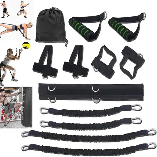 Vertical Jump Trainer Equipment Bounce Trainer Device Leg Strength Training Bands for Agility, Strength Speed Fitness -12pcs