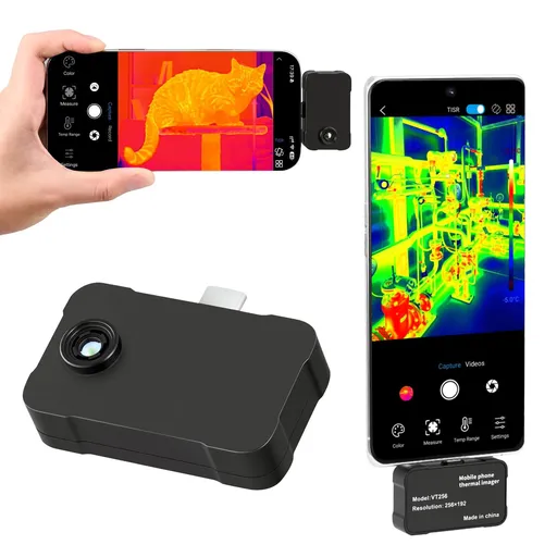 Thermal Imaging Camera for Android & iOS, 512 x 384 Super Resolution, 25HZ Refresh Rate Infrared Thermal Imager for Smartphone Tablets, 256 x 192 IR Resolution, -20°C to 550°C & 6 Color Palettes