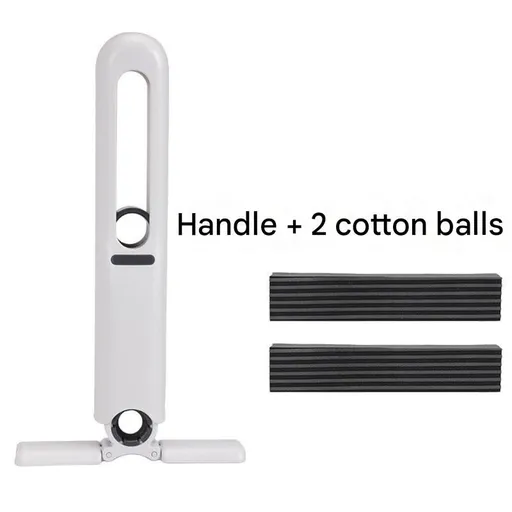 Mini Handheld Foldable Mop WIth ABS Handle and 2 Sponge Head- Hand-Free Squeeze Design - Compact Desktop Cleaner for Kitchen and Bathroom