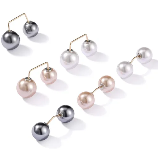 6 Pieces Artificial Pearl Brooch Pins Anti-Exposure Neckline Safety Pins Sweater Shawl Clips for Women Girls Wedding Party