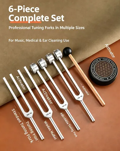 4pcs tuning fork set with pouch & activator