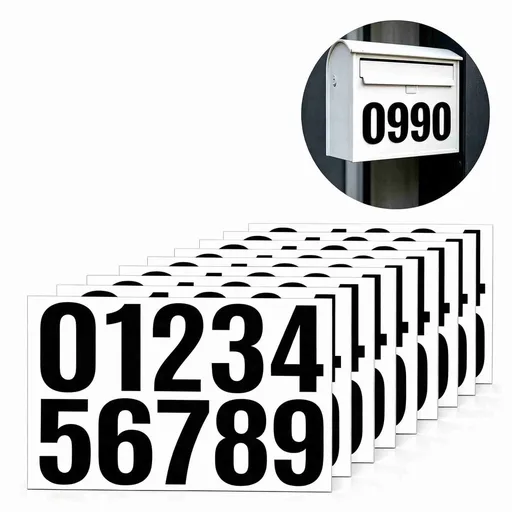 10 Sheets Mailbox Numbers Stickers, 4 inch Waterproof Number Stickers for Outside, Reflective Mailbox Numbers for Doors Mailbox Address Number (Gold)