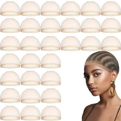 Wig Caps 20 Piece Beige Stretch Mesh Dome Lightweight Breathable for Women