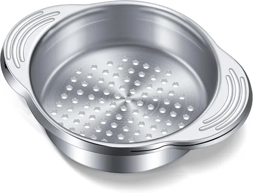 1 Piece Tuna Can Strainer Stainless Steel Food Strainer Sieve Metal Press Lid Canning Colander Oil Drainer Tuna Filter for Beans Vegetables