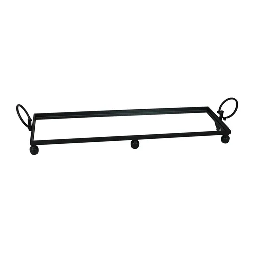 Eliza Mirror Tray with Handles - Large - Black