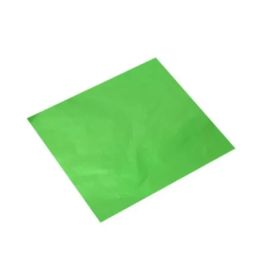 100PCS Tin Foil Aluminium Wrapping Square Chocolate Wrappers 10CM - Green/Gloss