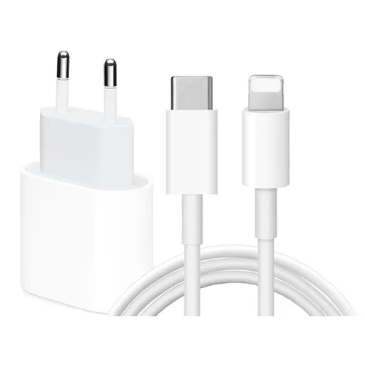 20W Fast Charger with 2m USB-C Cable, White, Compatible with iPhone