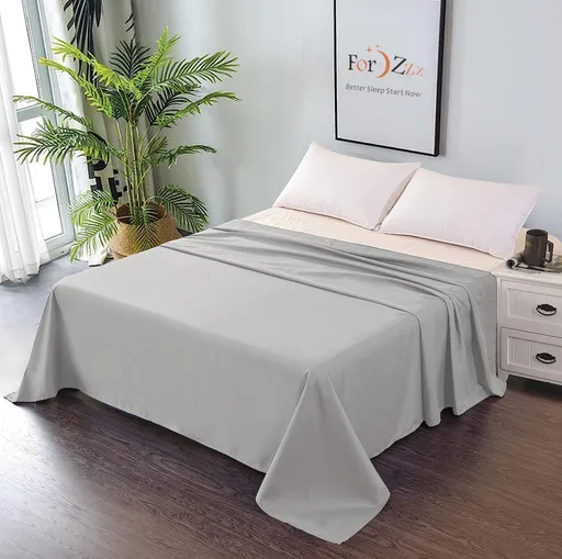 Elegant Comfort Premium Hotel Quality 1-Piece Super King Flat Sheet, Luxury and Softest 2000 Thread Count Bedding Flat Sheet(Super King,Silver-gray)