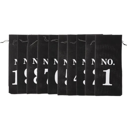 10Pcs Decorative Black Wine Bottle Bags Reusable Drawstring Packing Bags