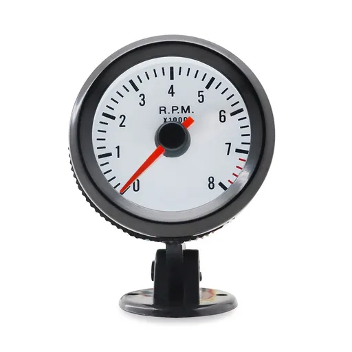 Tachometer RPM,Tachometer Tach Gauge with Black Holder Cup for Auto Car 2'' 52mm 0-8000RPM Blue LED Light
