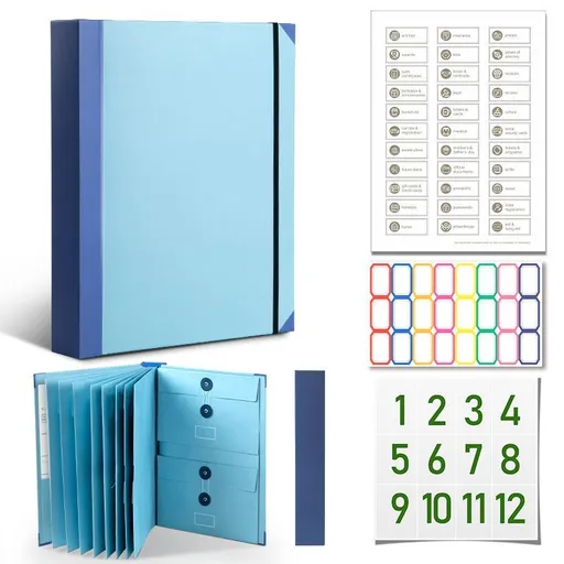 in Case I Die Binder with Labels, End of Life Planner Organizer Binder, Life Document Organizer Kit for Important Papers, for When I Die Planning, Estate Folio Organizer for Families - Blue - Size 1Pack