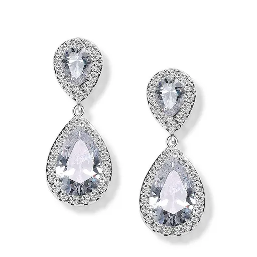 Wedding Earrings For Brides Bridal Earrings For Wedding Bridesmaid Earrings, Rhinestone Earrings Dangling Silver Prom -5pcs