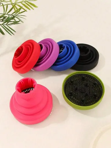 1pc Foldable Hair Dryer Diffuser Portable Silicone Diffuser Curler Ideal Hairstyling Tool For Travel Salon Home Use Valentine's Day Gift Black