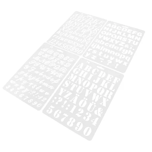 Worgeous 8 Pcs Painting Template Large Number Stencil Printable Cursive Stencils White