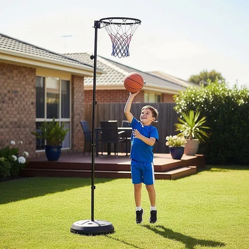 Netball Ring Height Adjustable Portable Stand Steel Frame