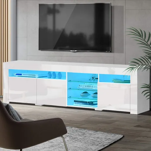 Artiss Entertainment Unit TV Cabinet LED 180cm White Bobi