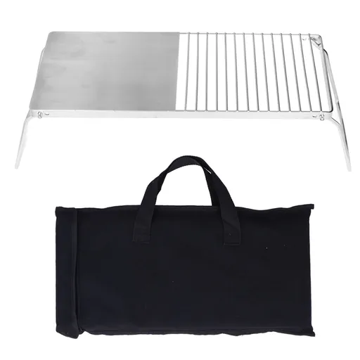 Grill Stand Multifunctional Folding Stainless Steel Outdoor Kitchen Stand for BBQ Grilling Camping Trip Travel